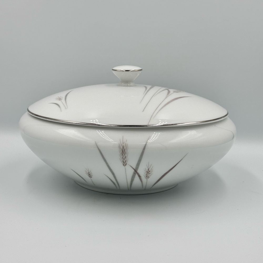 Max Schonfeld 1960s MCM Platinum Wheat Covered Serving Bowl Dish